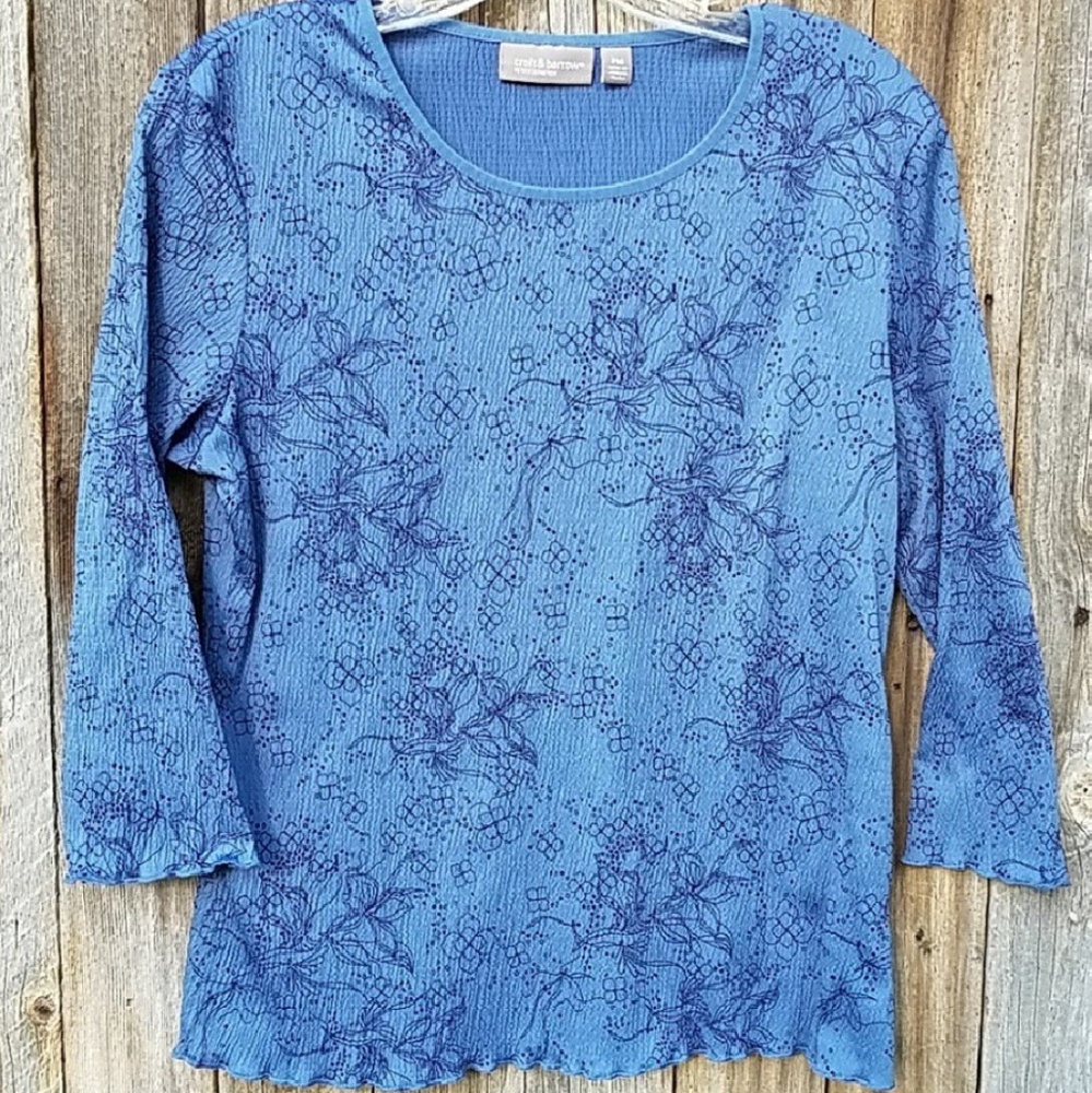 Croft & Barrow Blue MP 3/4 length sleeve Top